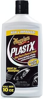 PlastX Clear Plastic Polish, Fast & Easy Clear Plastic Restorer for Headlights, Taillights, Soft Top Windows, and More, Remove Scratches, Cloudiness, Yellowing, and Oxidation, 10 oz.