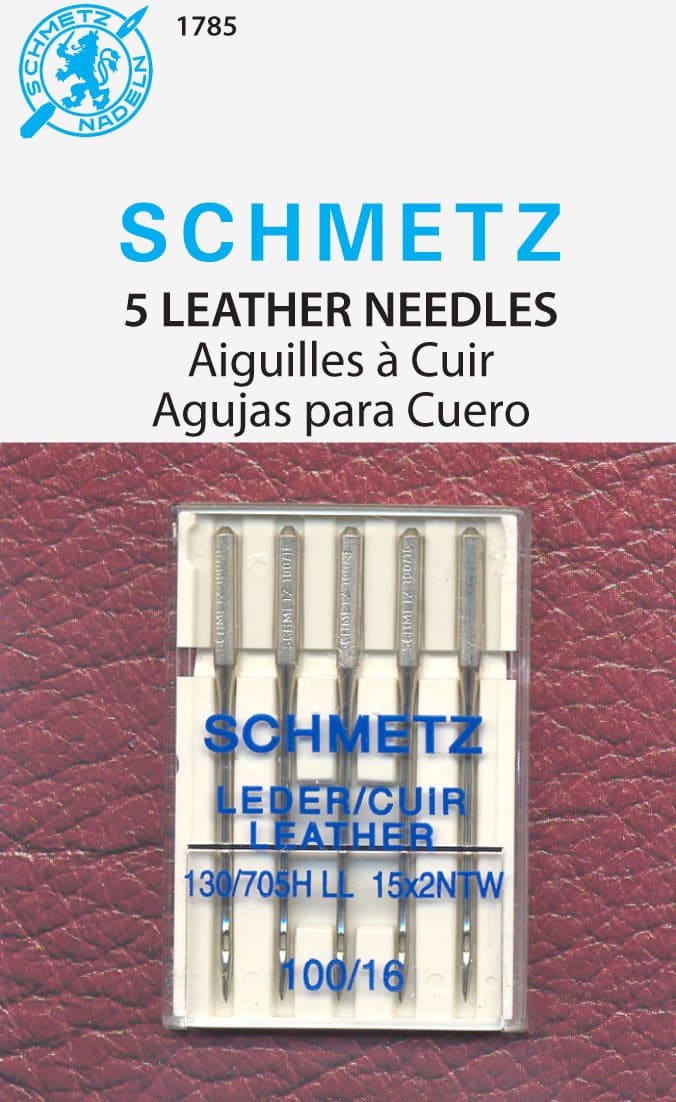 Euro-Notions Leather Machine Needles-Size 16/100 5/Pkg, Other, Multicoloured, 2.25 x 8.85 x 11.39 cm