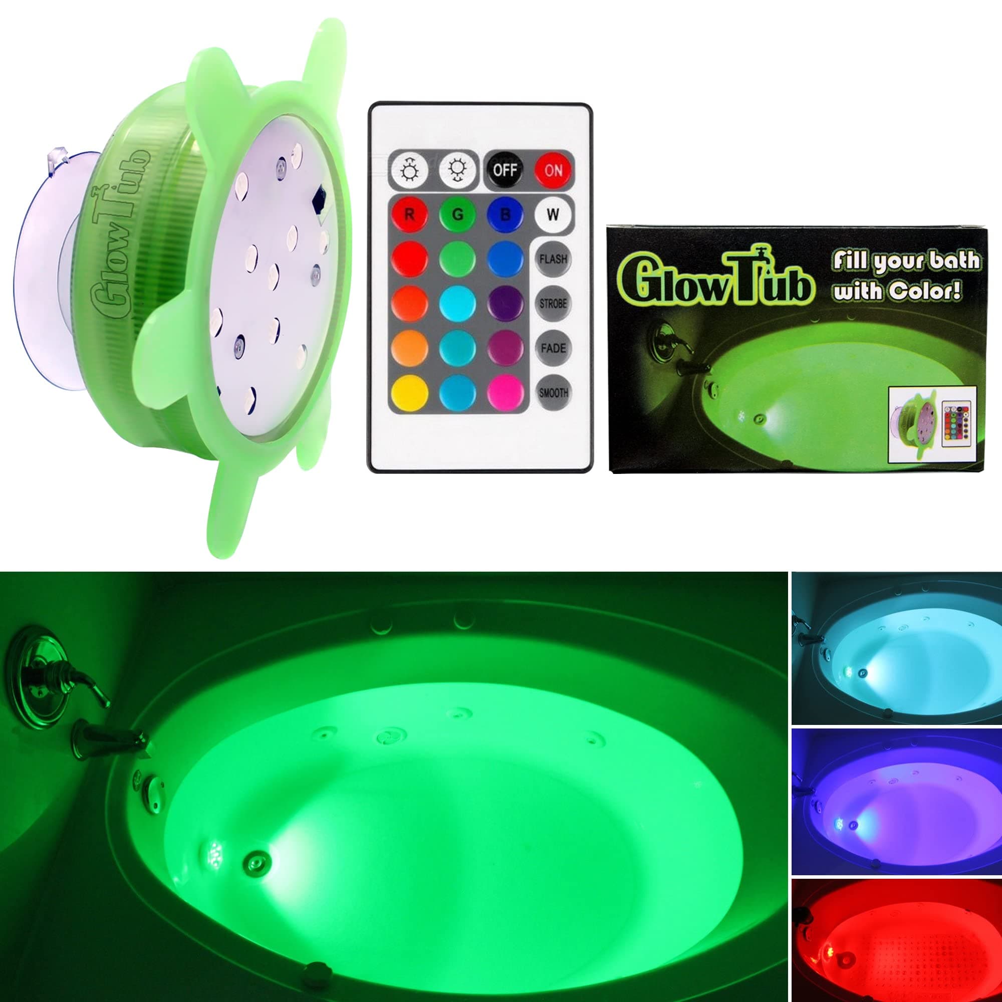 LED bath or spa light with remote control to change colour (battery operated)