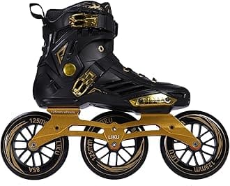 LIKU Black 3WD Inline Skate,3 Wheels Racing Skate Unisex