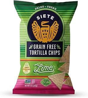 Siete Grain Free Tortilla Chips, Lime, 5 oz