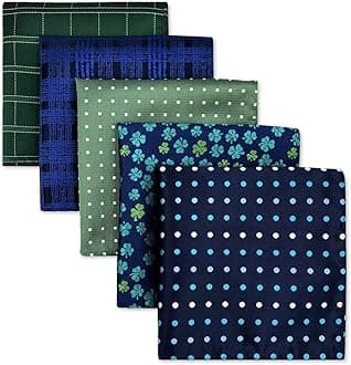 S&W SHLAX&WINGPack of 5 Assorted Handkerchiefs for Men Square Size One Size