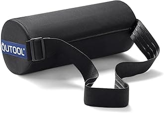 Lumbar Roll Pillow, Memory Foam Lumbar Support for Lower Back, Roll Pillow with Elastic Strap, Removable Washable Cover, Lumbar Support Pillow for Office Chair, Car Seat, Sofa, Couch, Black