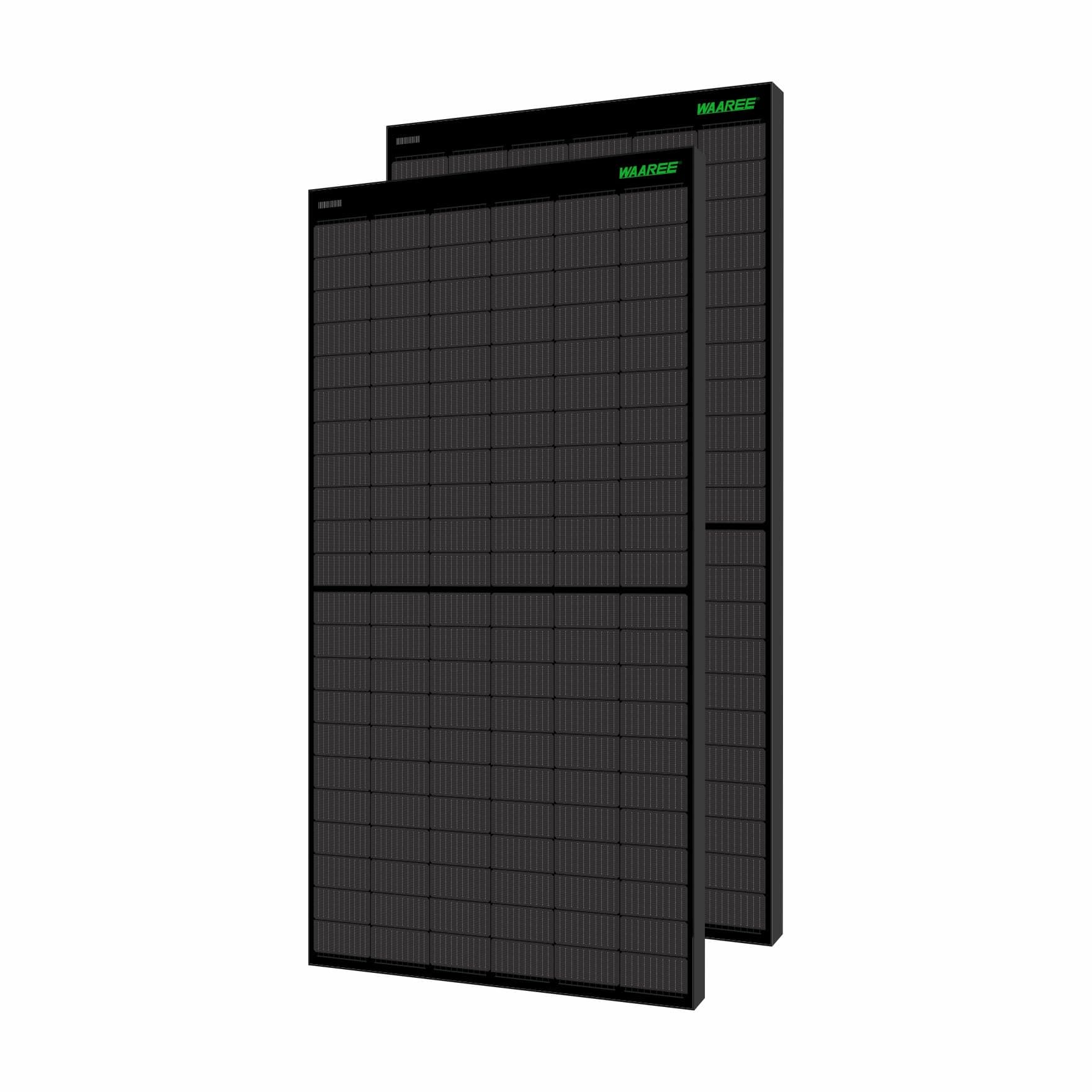 WAAREE Solar Panel All Black 400-405 Watt (Pack of 2, 800-810W) 24 Volts 132 Cells Mono PERC Solar Panels (Pack of 2)