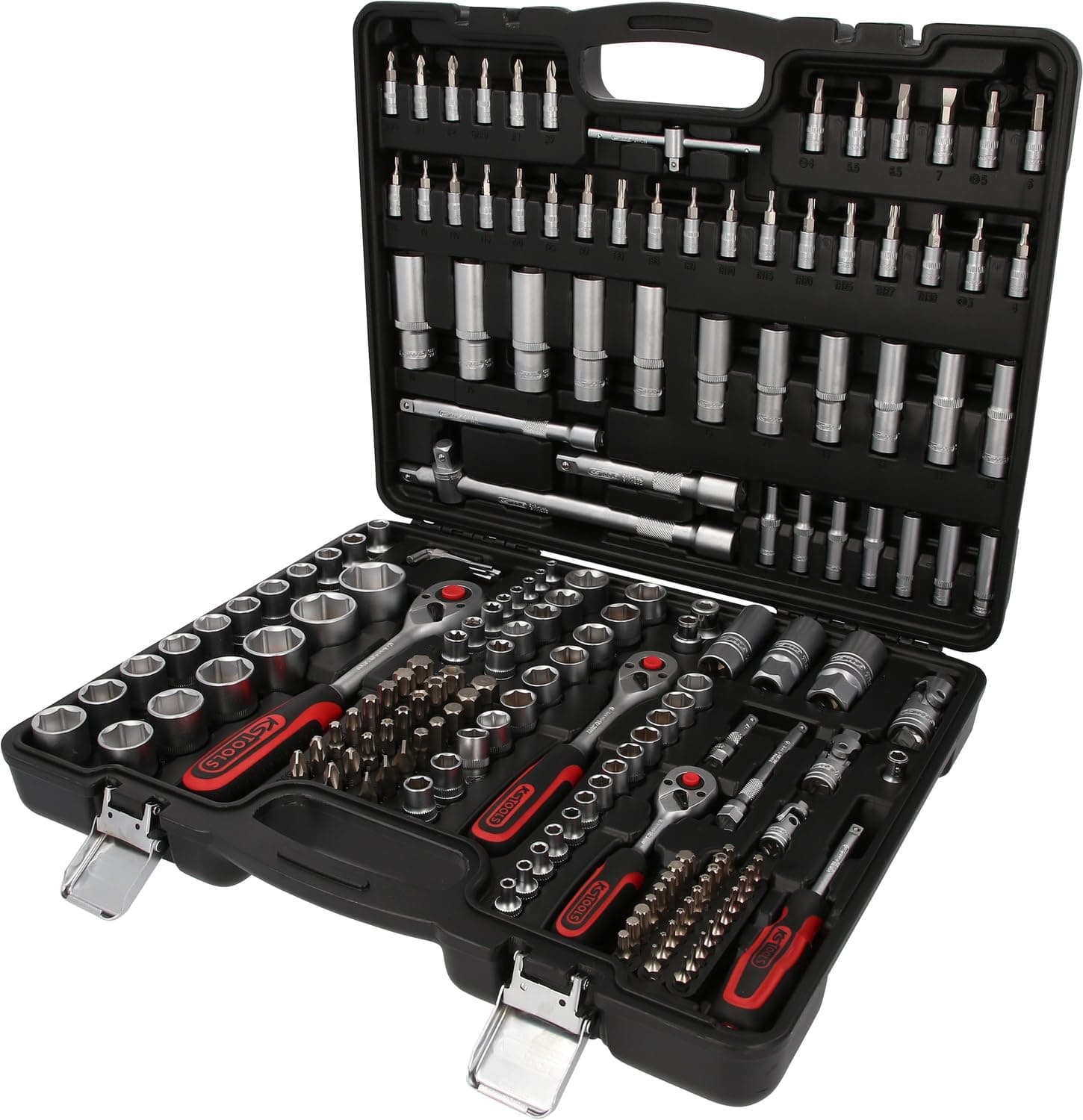 1/4 + 3/8 + 1/2 Socket Set, 179 pcs, Clear