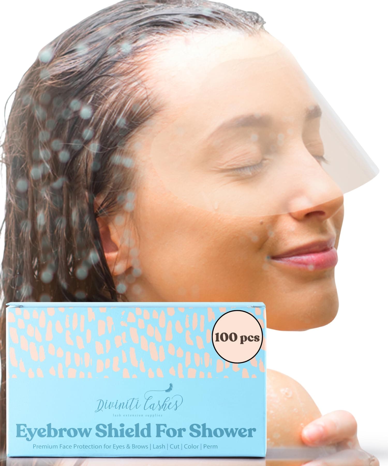 Eyelash Shield Shower Visor For Adults - 100 Eye Shields for After Surgery Shampoo, Microblading Supplies Permanent Makeup Supplies - Lash Guard - Eyelash Protector - Eye Shield After Cataract Surgery
