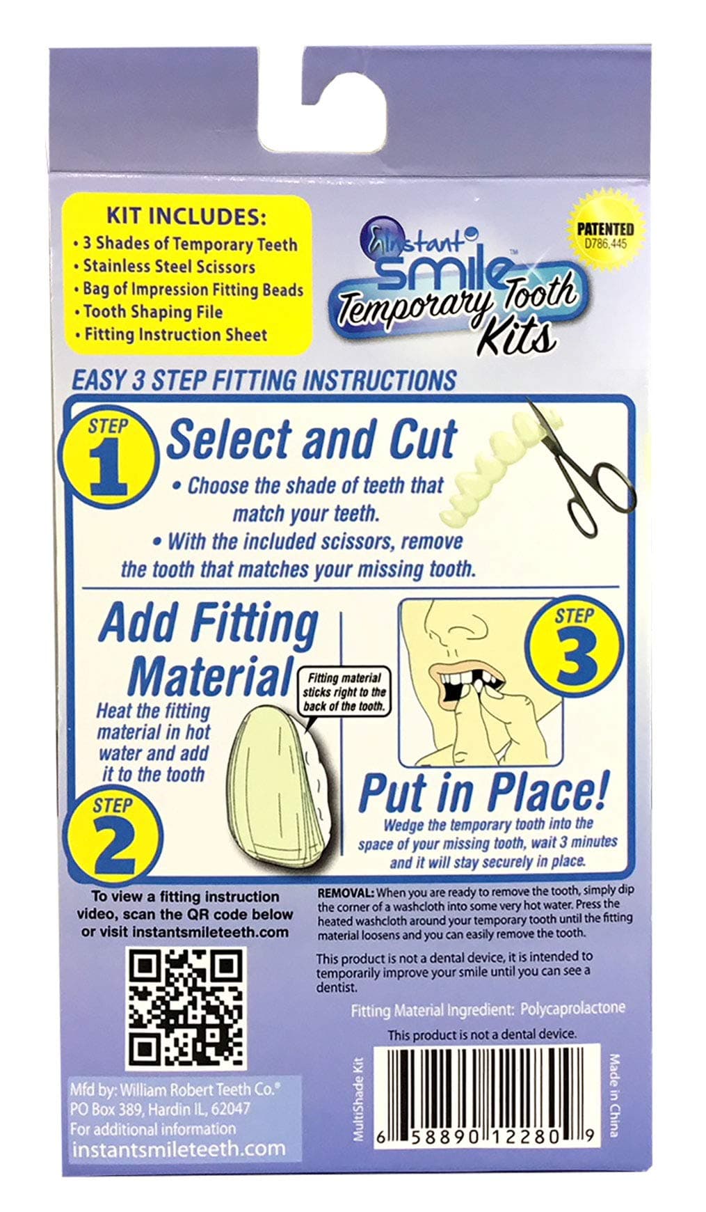 Instant Smile Instant Smile Temporary Tooth Kit, Multi-Shade, Set of 3 Assorted