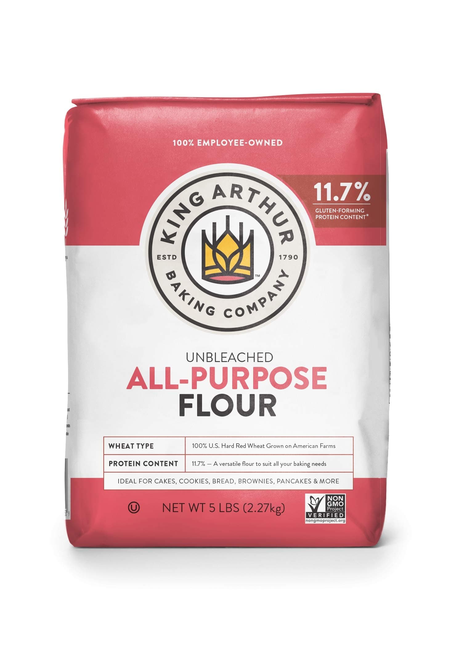 King Arthur, All Purpose Unbleached Flour, Non-GMO Project Verified, Certified Kosher, No Preservatives, 5 lb Bag