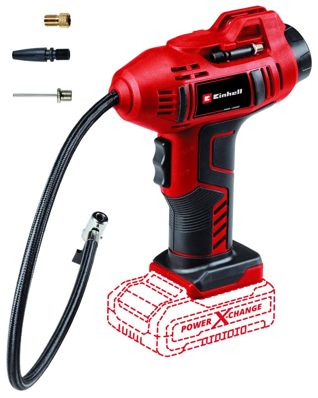 CE-CC 18 Li-Solo Power X-Change Cordless Car Compressor (Li-Ion, 18 V, max. 11 bar, 60 cm Compressed Air Hose, Automatic Shut-Off Function, Battery and Charger not Included)