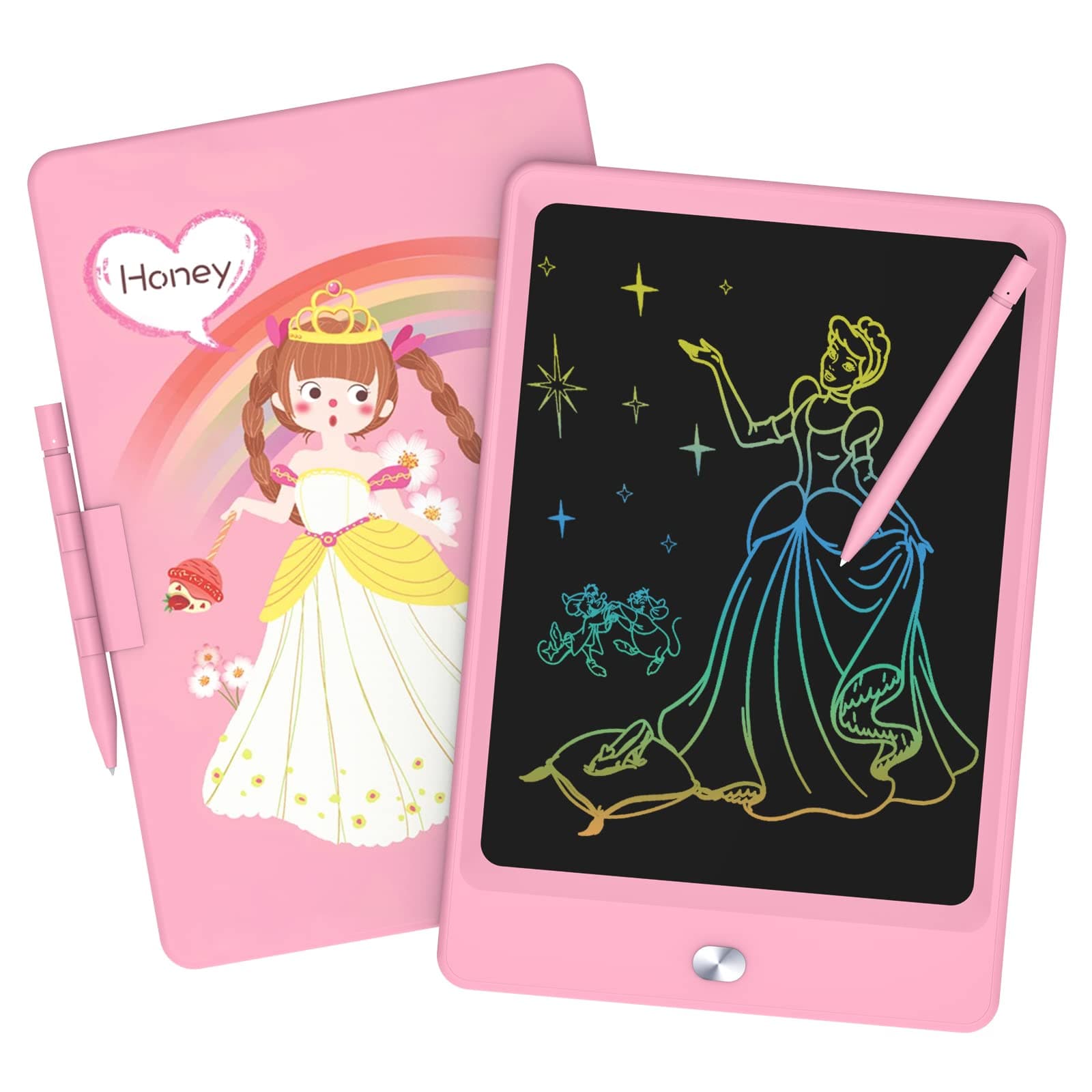 TEKFUNLCD Writing Tablet for Kids, 8.5in Doodle Board, Mess Free, Save Paper, Road Trip Must Haves Drawing Pad for Kids, Car Trip Educational Toys Birthday Gift for 3 4 5 6 7 Girls Boys - Princess