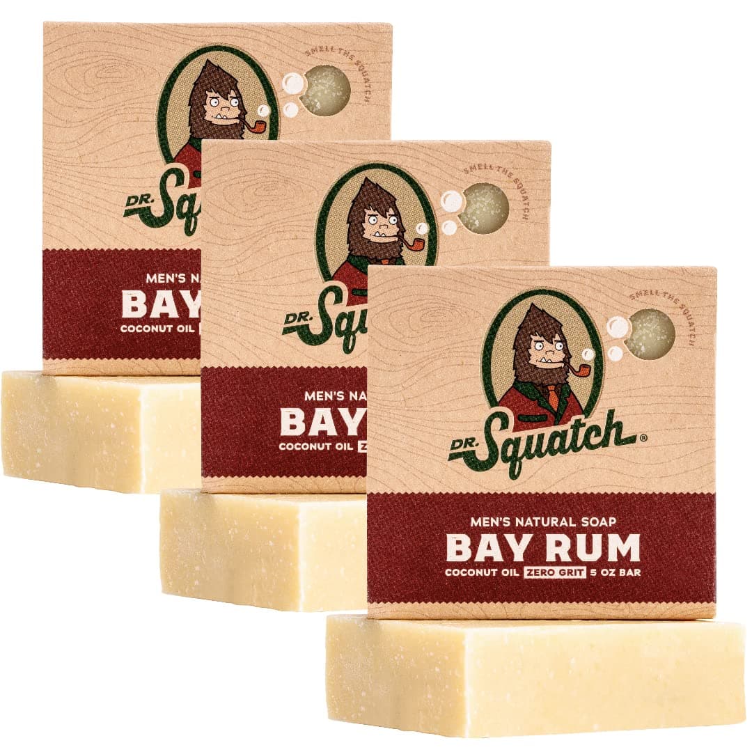 - Natural Men’s Bar Soap - Cold Process Body Soap Bar with Natural Oils - Gifts for Men - Bay Rum (5 oz, 3-Pack)