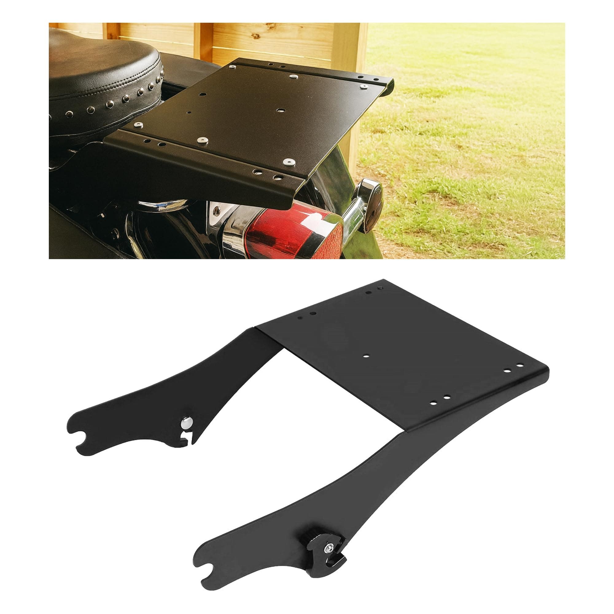 King Luggage Trunk Bracket Rack Compatible with 1997-2008 Harley Touring FL Mount King Latches Razor Chop Trunk Mount - Black