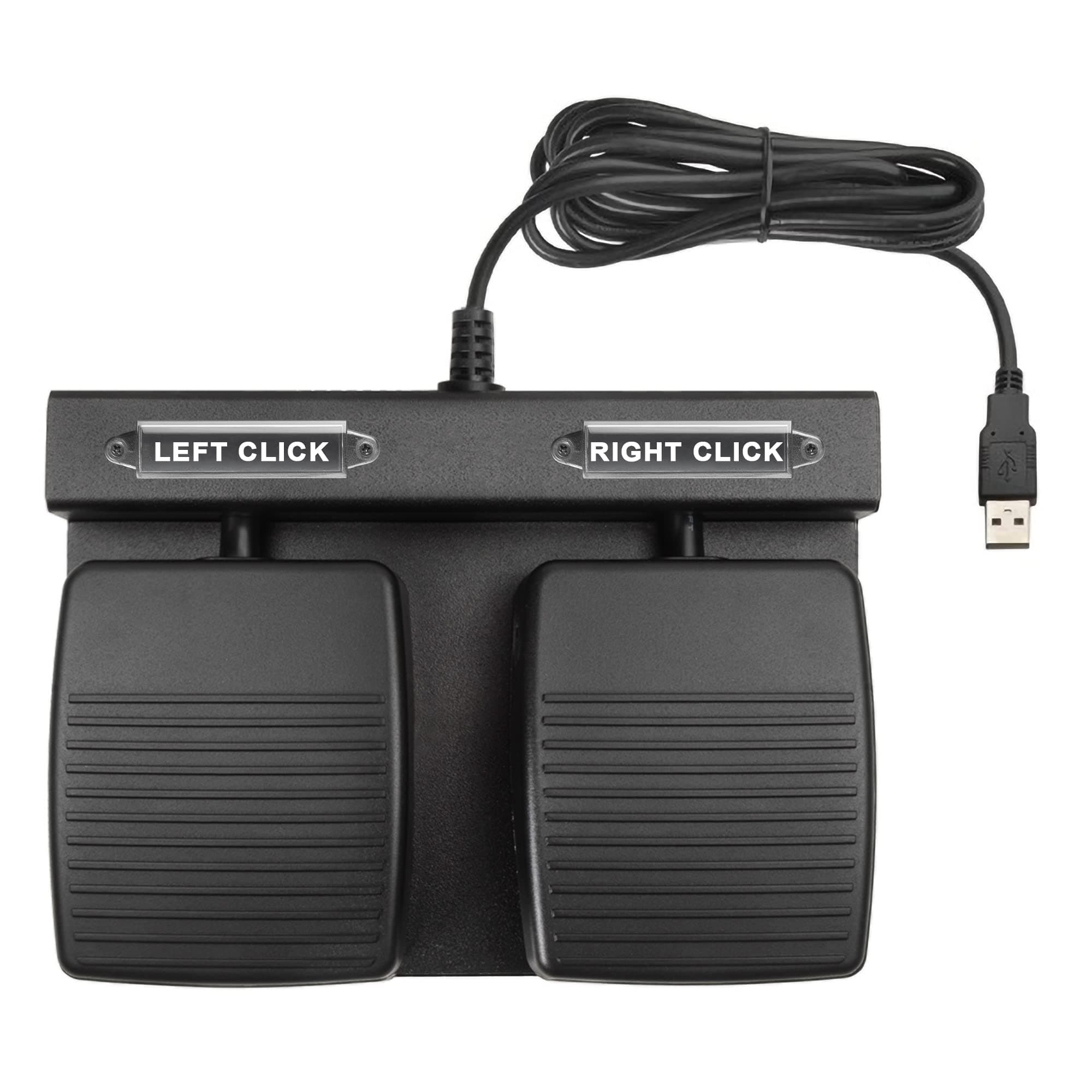 ECS USB Dual Foot Pedal - Left & Right Mouse Click, Presentations, Ergonomic Design, Heavy Duty Metal Base, Plug & Play, Compatible with Windows/Mac, Free Your Hands, No Batteries Required