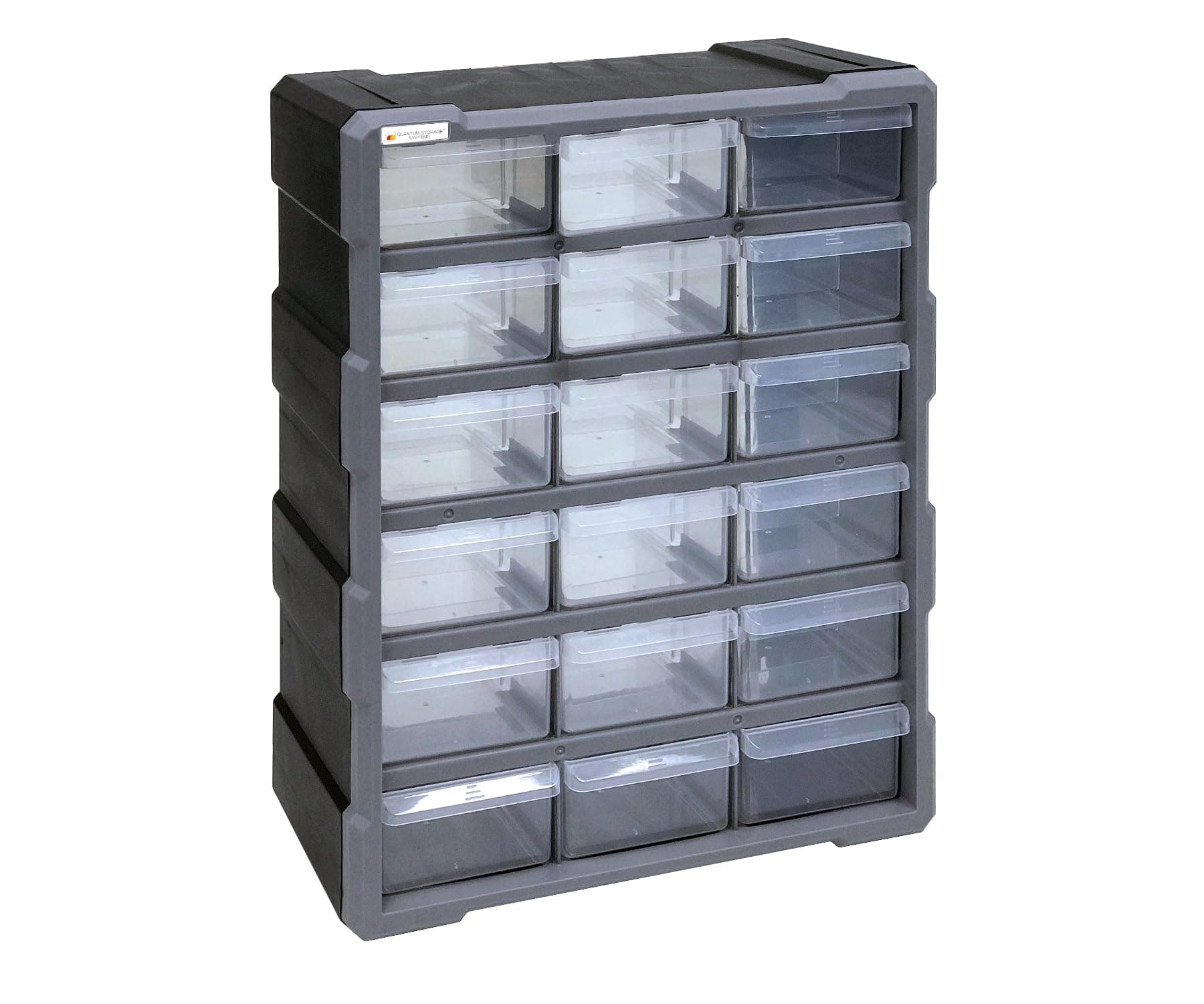 Quantum Storage Systems PDC-18BK 18 Drawers Cabinet Part Organizer 19" H x 15" W x 7" D