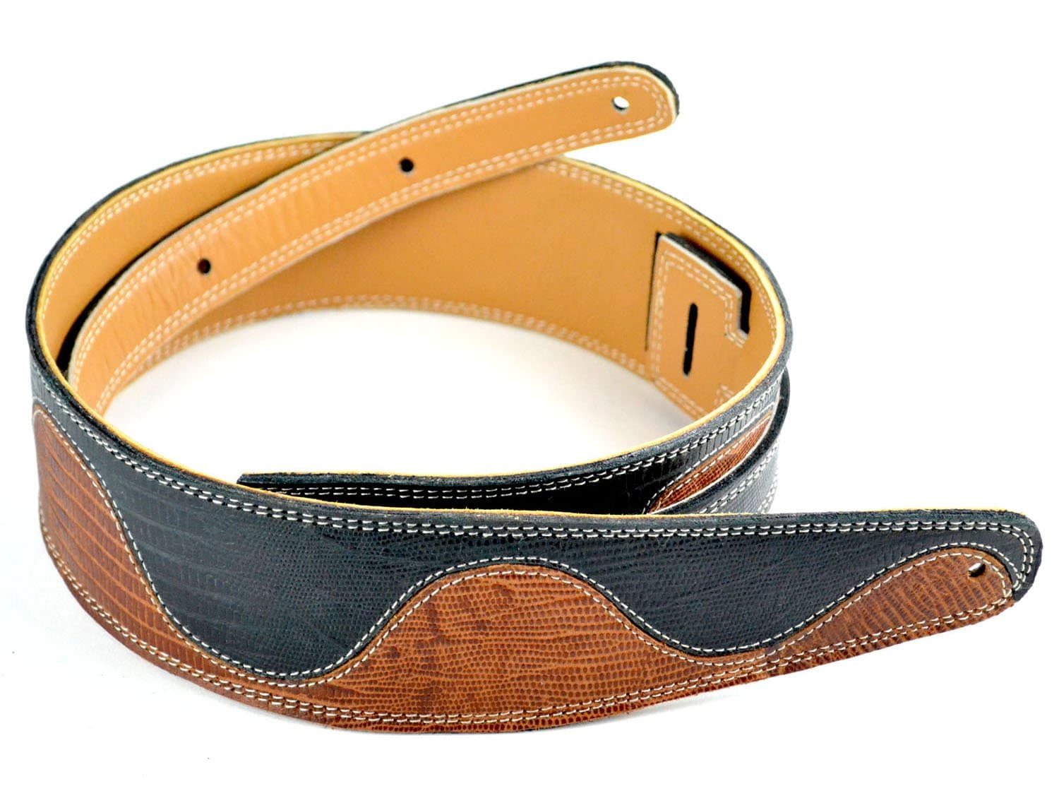 Pete Schmidt Handcrafted Leather Guitar Strap - Serpentine