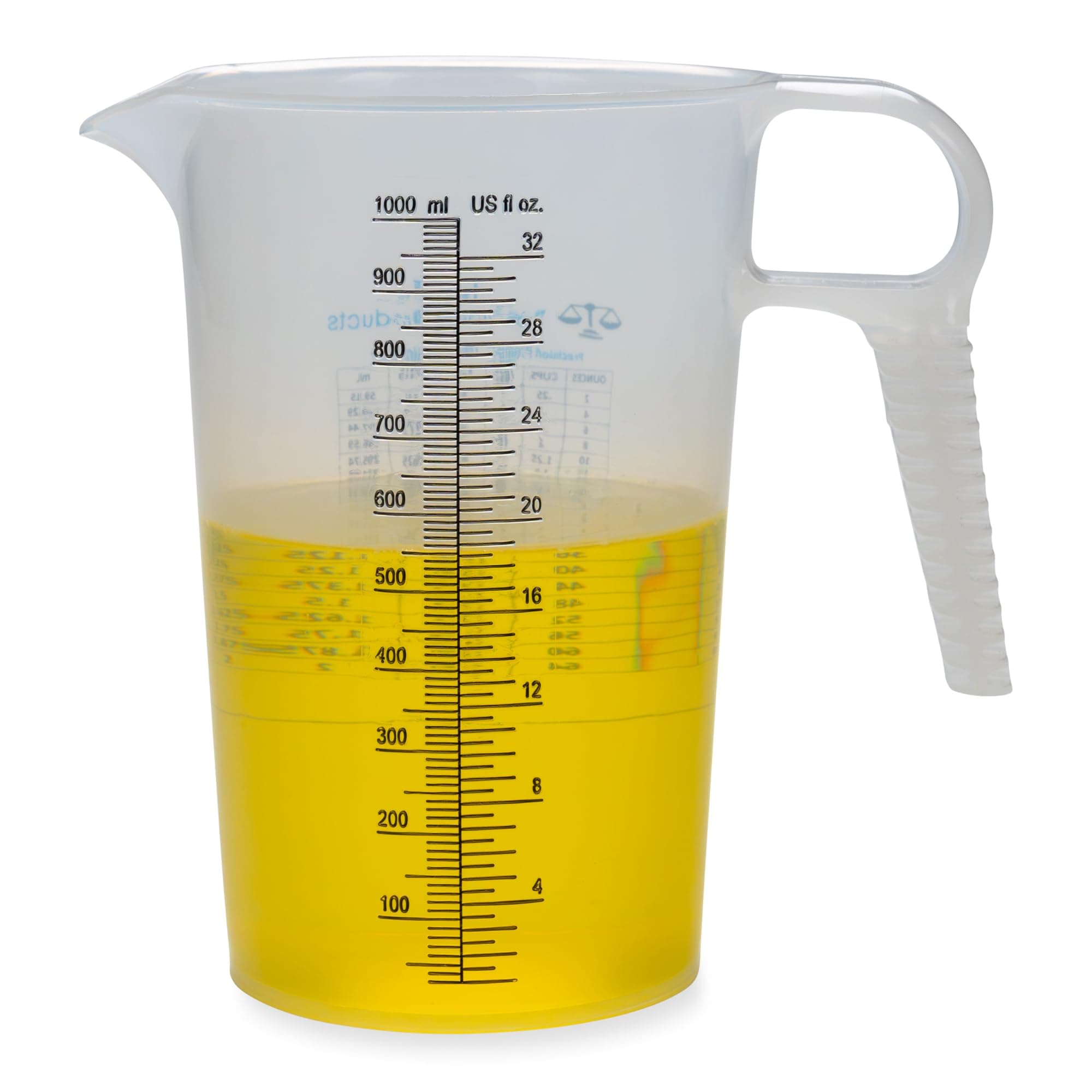 32oz (1 Quart) Measure Pitcher with Convenient Conversion Chart – Extra Strong Food Grade – Great for Cooking, Home Hobbies, Shop Oil and Fluids, Spa Chemicals with High Chemical Resistance by Turnah