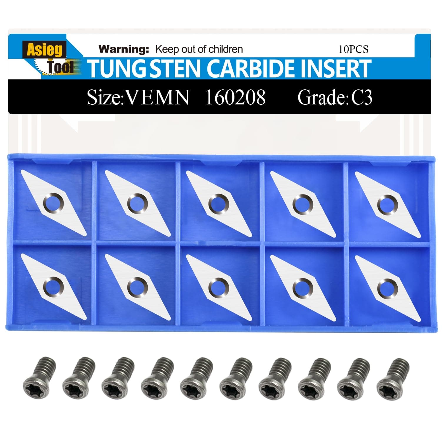 Ci4 Diamond Tungsten Carbide Replacement Cutter Inserts Planer Knives with Radius Point fit for DIY Wood Lathe Turning Detailer Tools Kit or Woodworking Machine Tools Accessories10pcs