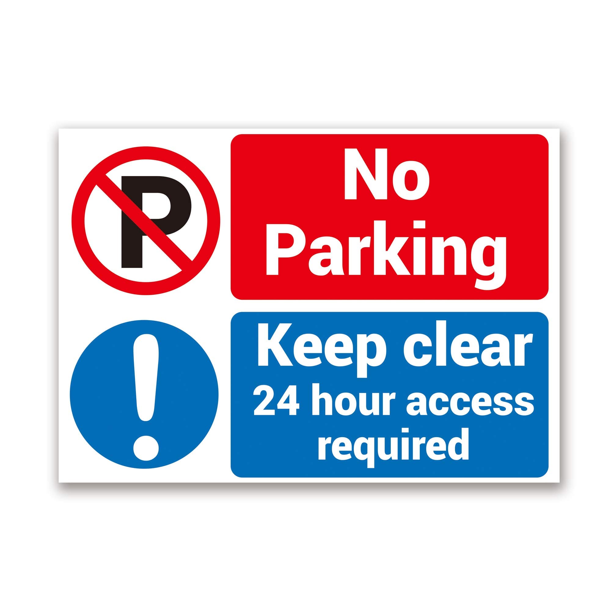 LP LifestyleNo Parking, Keep Clear, 24 Hour Access Required Warning Sign, Tough Durable Rust-Free Weatherproof PVC Sign for Indoor and Outdoor Use, 297mm x 210mm. No 001