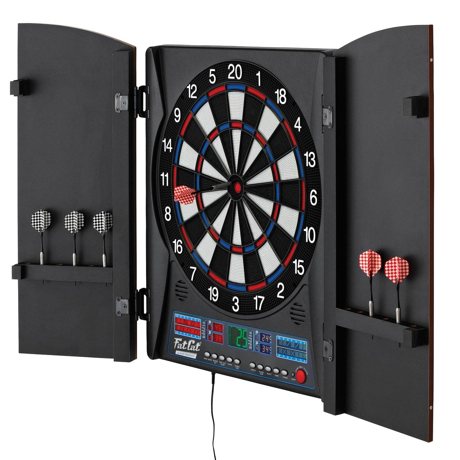 Fat Cat Electronx Electronic Soft Tip Dartboard with Cabinet