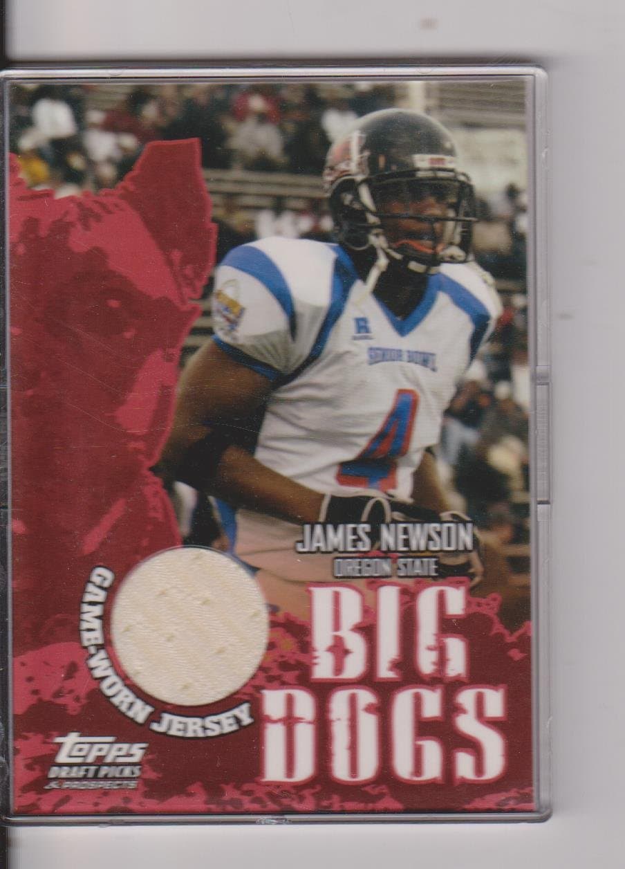 2004 Topops Draft Picks James Newson Oregon State Big Dogs Game Used Jersey Football Card #BD-JNE