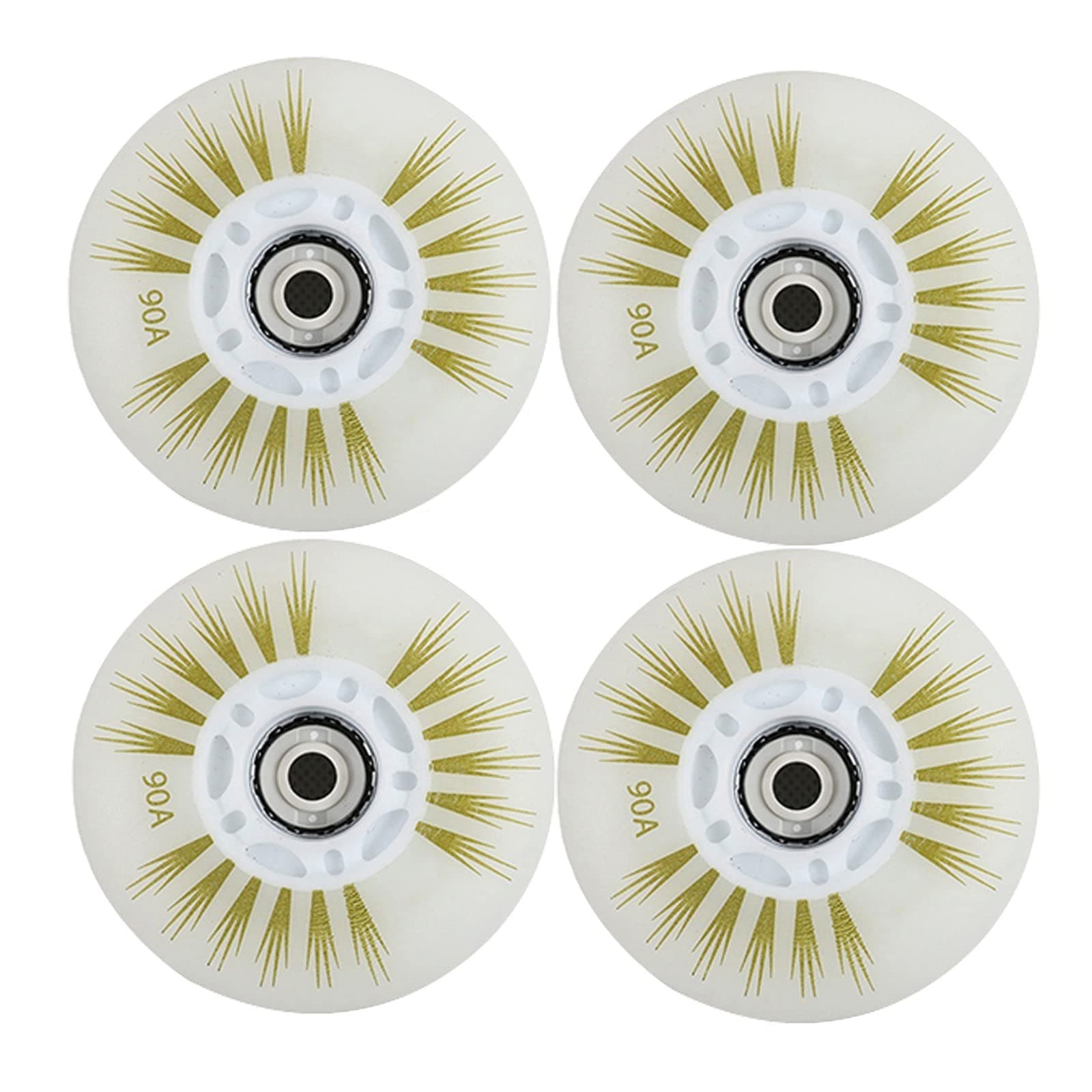 4 Pcs Light Up Roller Skate Wheels, Luminous Roll Skate Wheels With Low Noise Rotating Bearings Replace Rollerskate Wheels Apply For Inline Roller Skate Shoe