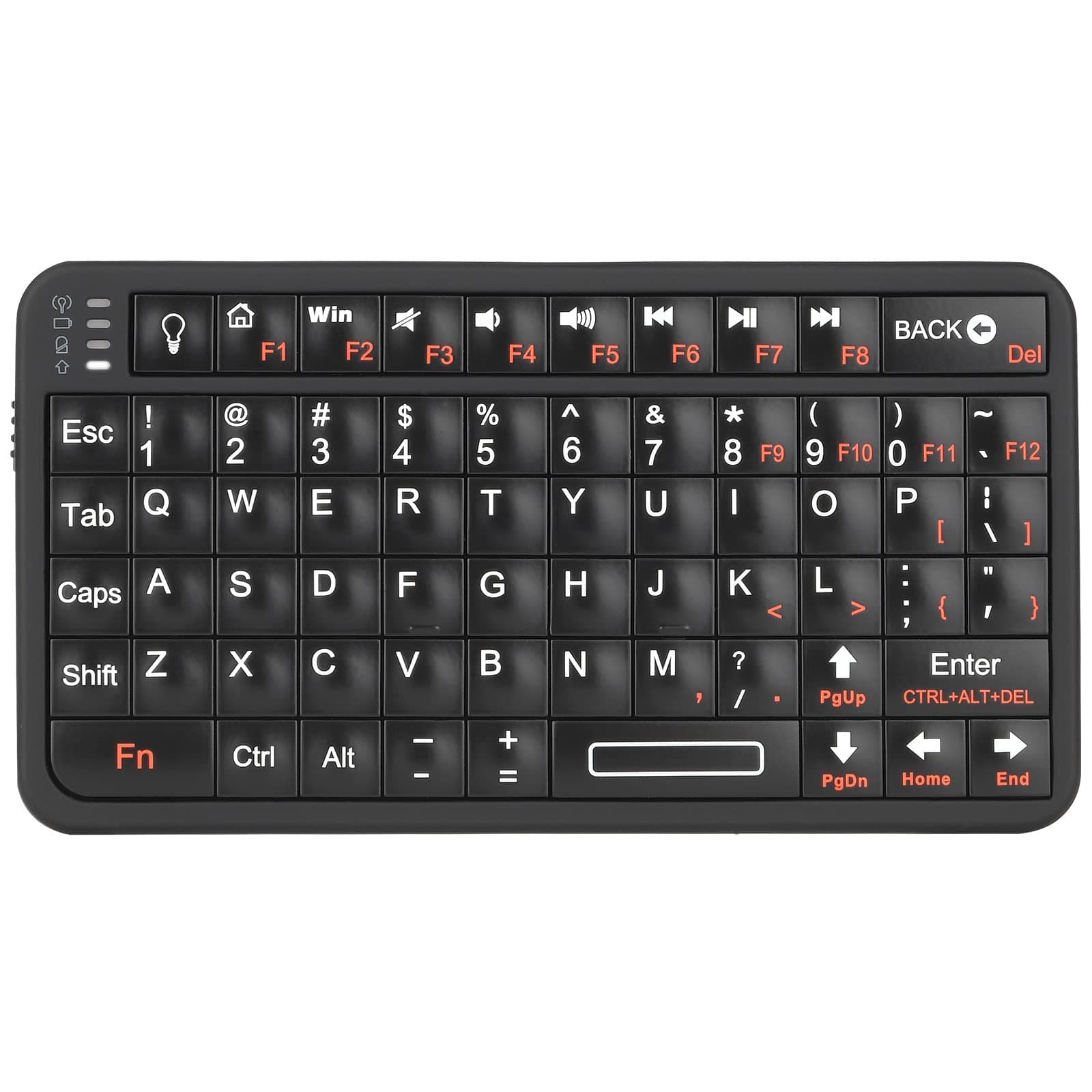 Rii Mini Bluetooth Keyboard,Portable Wireless Rechargeable Keyboard with Backlit,for Smart TV/Android TV Box/Smartphone/HTPC/IPTV/VR Glasses Black(Upgrade-TypeC)