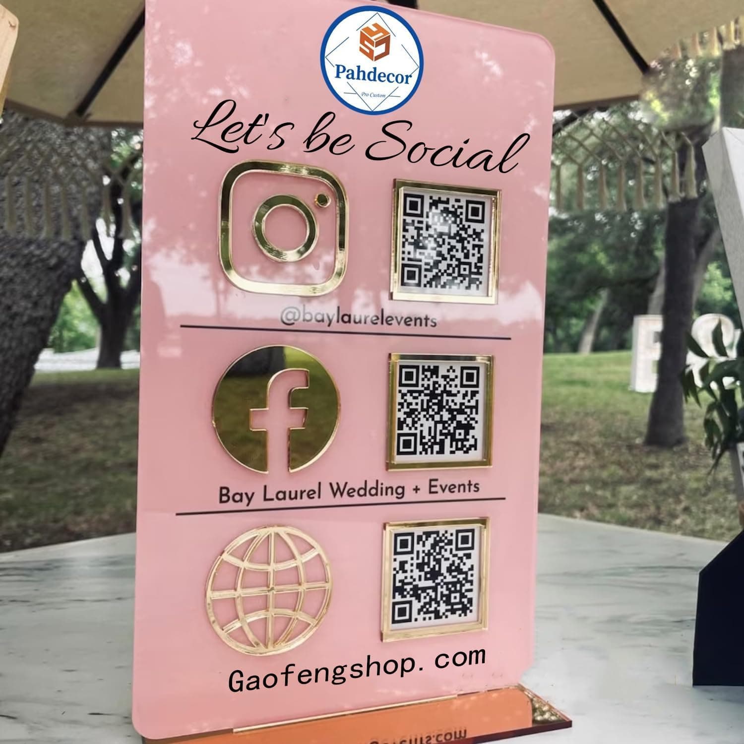 - Personalized Custom Acrylic QR Code Sign, 3D Logo,Unique Commercial Signage Design, Vendor Booth Must-Haves,Wifi Porter, QR Code Stand, Multi Instagram Web Social Media Signs,48 Colors
