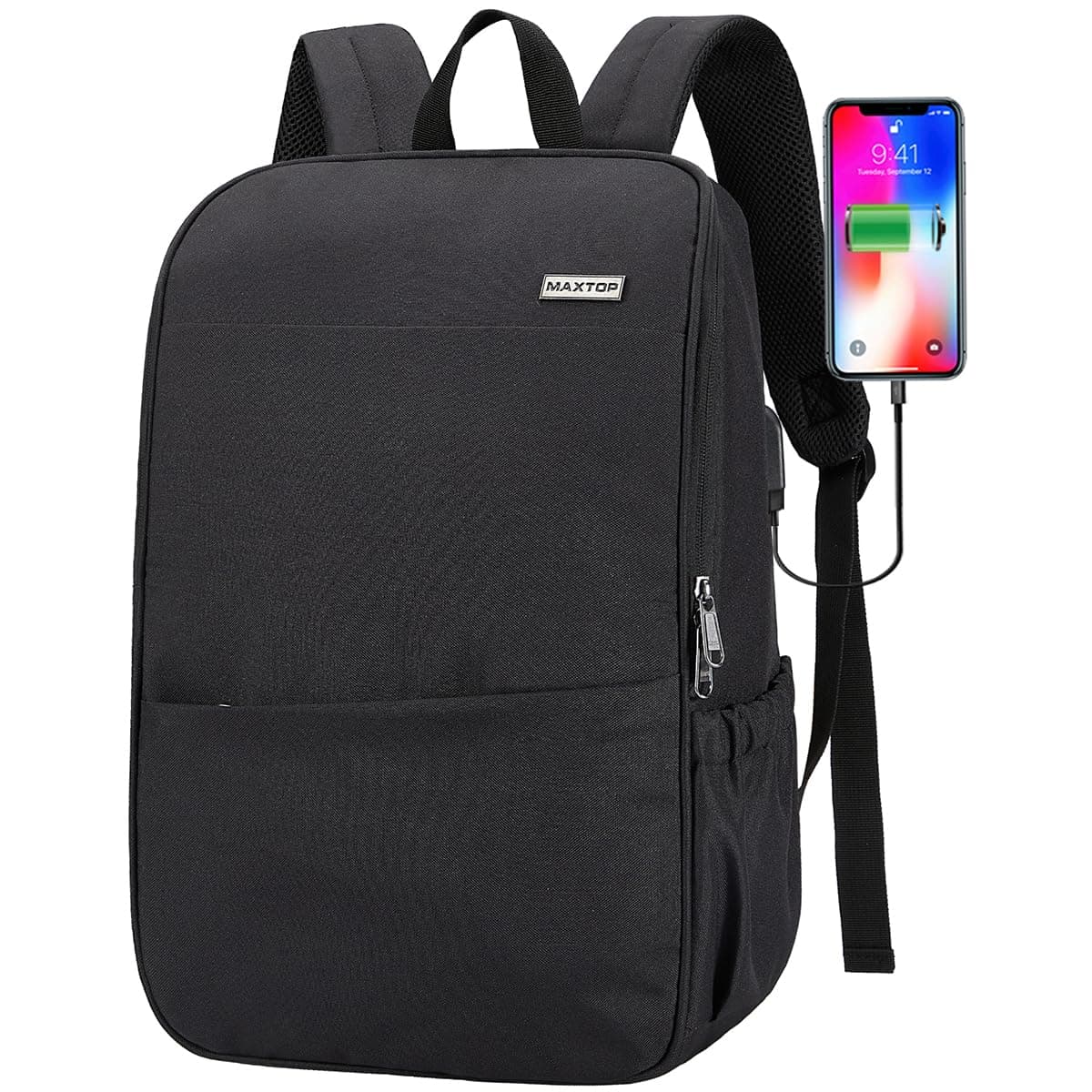 MAXTOP Deep Storage Laptop Backpack with USB Charging Port Water Resistant College Computer Bookbag 16 Inch Laptop