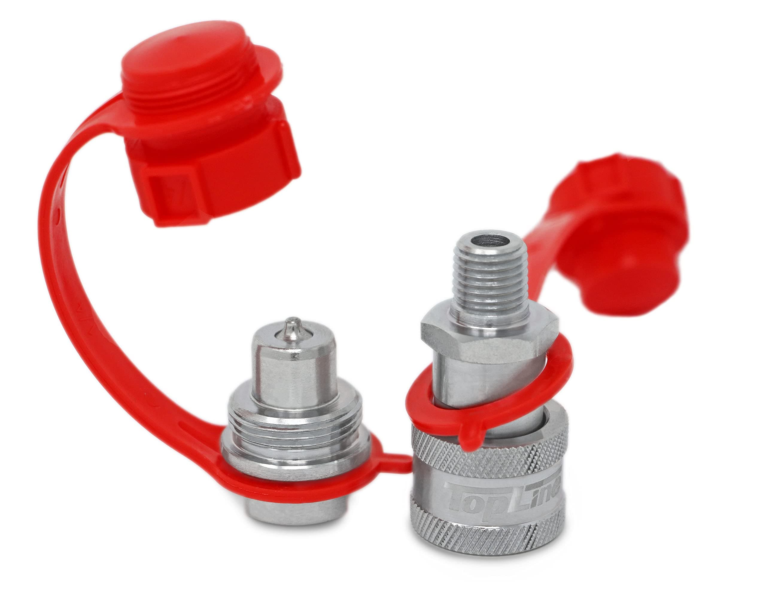 1/4" Hydraulic Quick Coupler Set (TL80) | 10,000 PSI High Pressure | Replaces Enerpac C-604 | Heavy Duty | Dust Caps Included | Industrial & Construction Equipment