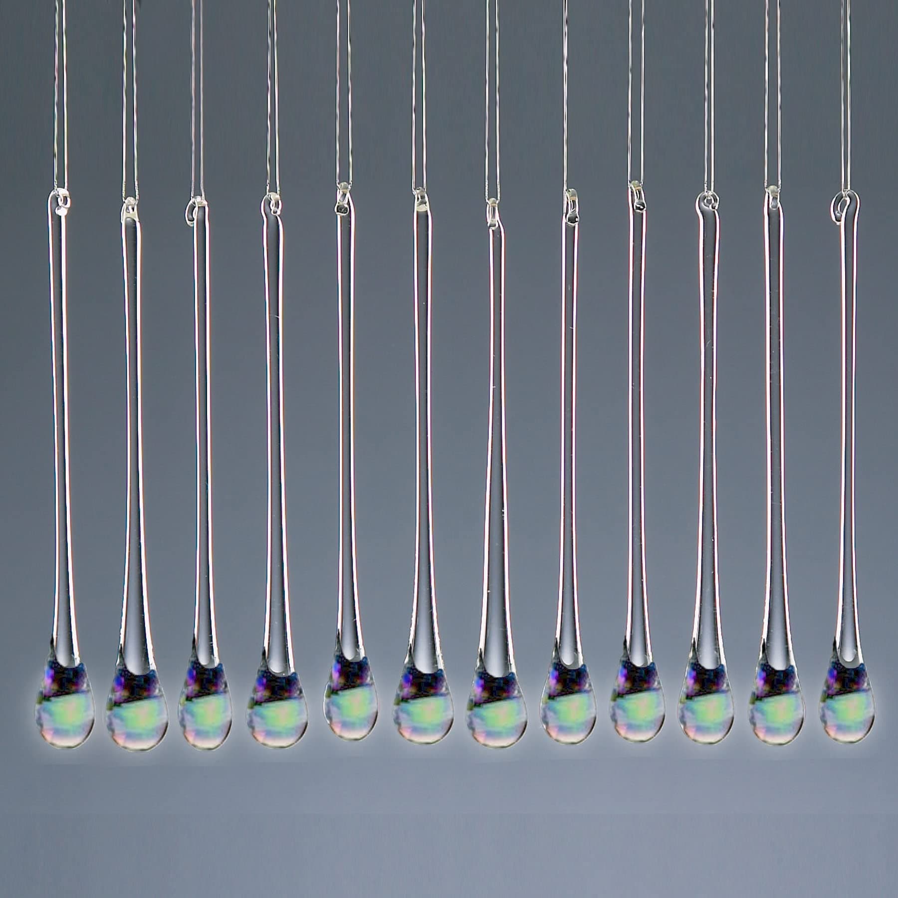 Christmas Tree Decoration 12 Pack Glass Water Drops