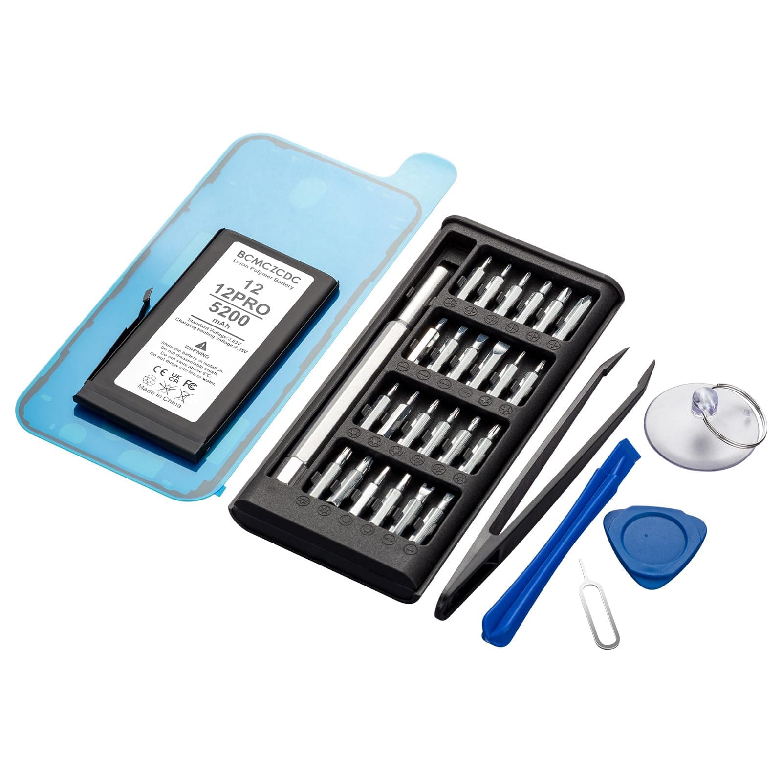 Battery for iPhone 12/12 Pro, 5200mAh High Capacity Replacement Battery for iPhone 12/12 Pro with Full Set Repair Tool Kit