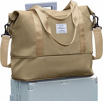 Travel Duffel Bag, Sports Tote Gym Bag, Shoulder Weekender Overnight Bag for Women