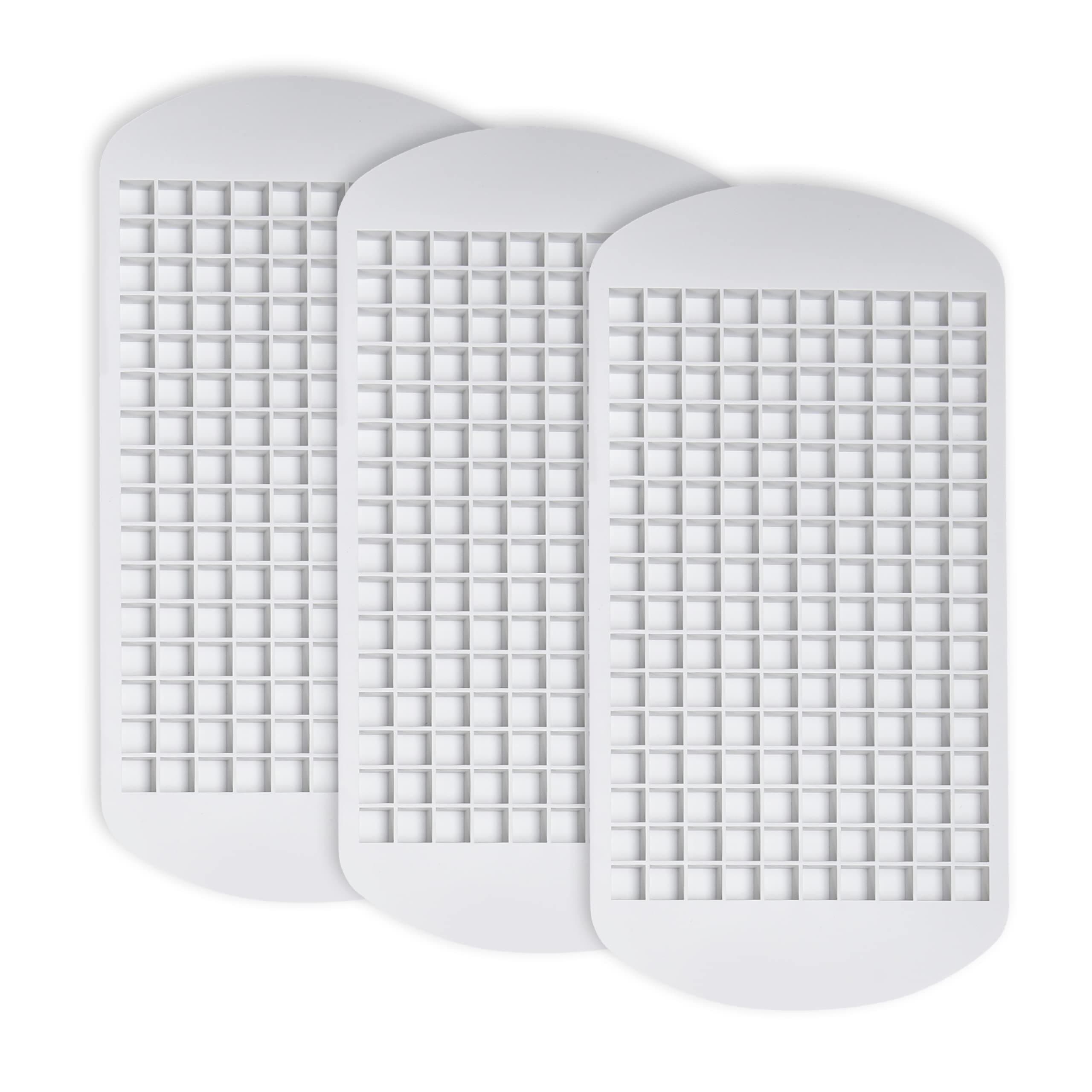 IDB Easy-Release Mini Ice Cube Silicone Trays - for Freezer, Flexible Silicone Ice Cube Molds for Chilling Drinks, Coffee, or Cocktail - Pack of 3 - White