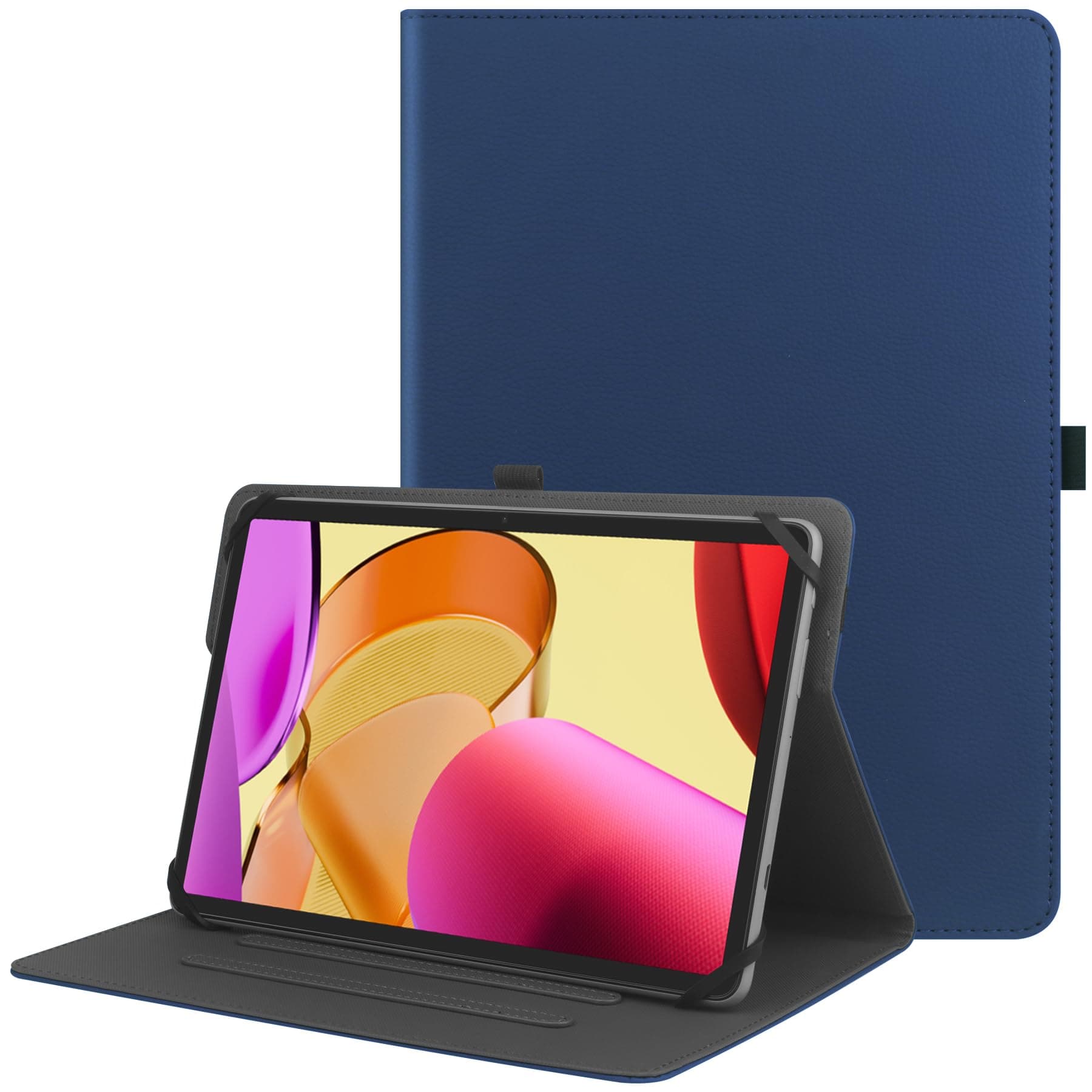 Universal 9",9.7",10.1",10.2",10.5",10.9",11" Tablet Case,Protective Cover Stand Folio Case for 9-11 Inch Tablet,Case Cover with Pen Holder for iPad, Samsung-Navy