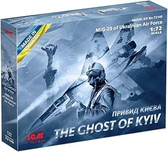 ICM 72140 – MiG-29 of Ukrainian Air Force – The Ghost of Kyiv – Plastic Airplane Model Kit in 1:72 Scale — Highly-Detailed Replica of The Original MiG-29 “9-13”