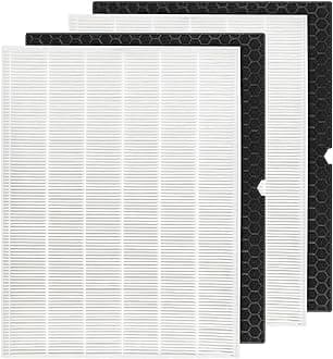 116130 Filter H HEPA Replacement Compatible with Winix 5500-2 Plasmawave Air Purifier and Winix AM80 Air Purifier - 2 HEPA and 2 Activated Carbon Filters Combo Pack