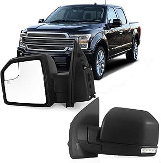Left Driver Door Mirror Fits 2015-2021 F150 With Heated,Turn Signal, Power Glass, Puddle lights And Clearance Lamp Replace FO1320524 (9 Pins)