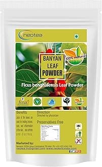 Neotea Banyan Leaf Powder | Aalam Ilai | Ficus Benghalensis | Marri Udala | Bargad | Bahupada | Root & Jad | Natural Remedy for Tooth Problems, Oral Health, Skin Care, Digestive Support, Blood Sugar & Immune Boost 1 Kg