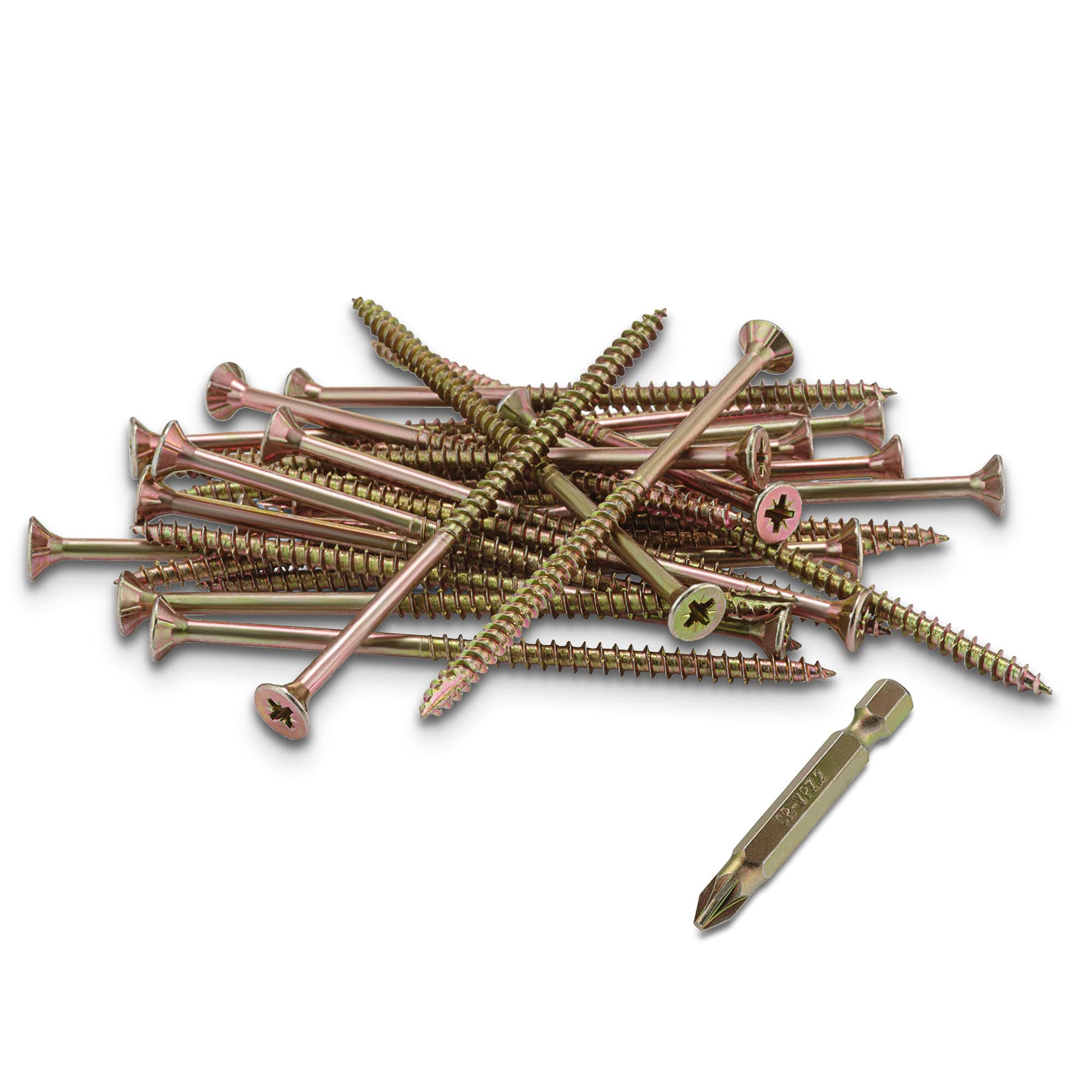 SEQUALM5 x 80 mm (100) Hyper Drive Wood Screws, Self Tapping Head for a Smooth Thread Finish, Screws Set with Knurled Thread to Promote Insertion and Hold, Rust Resistant Screw Set