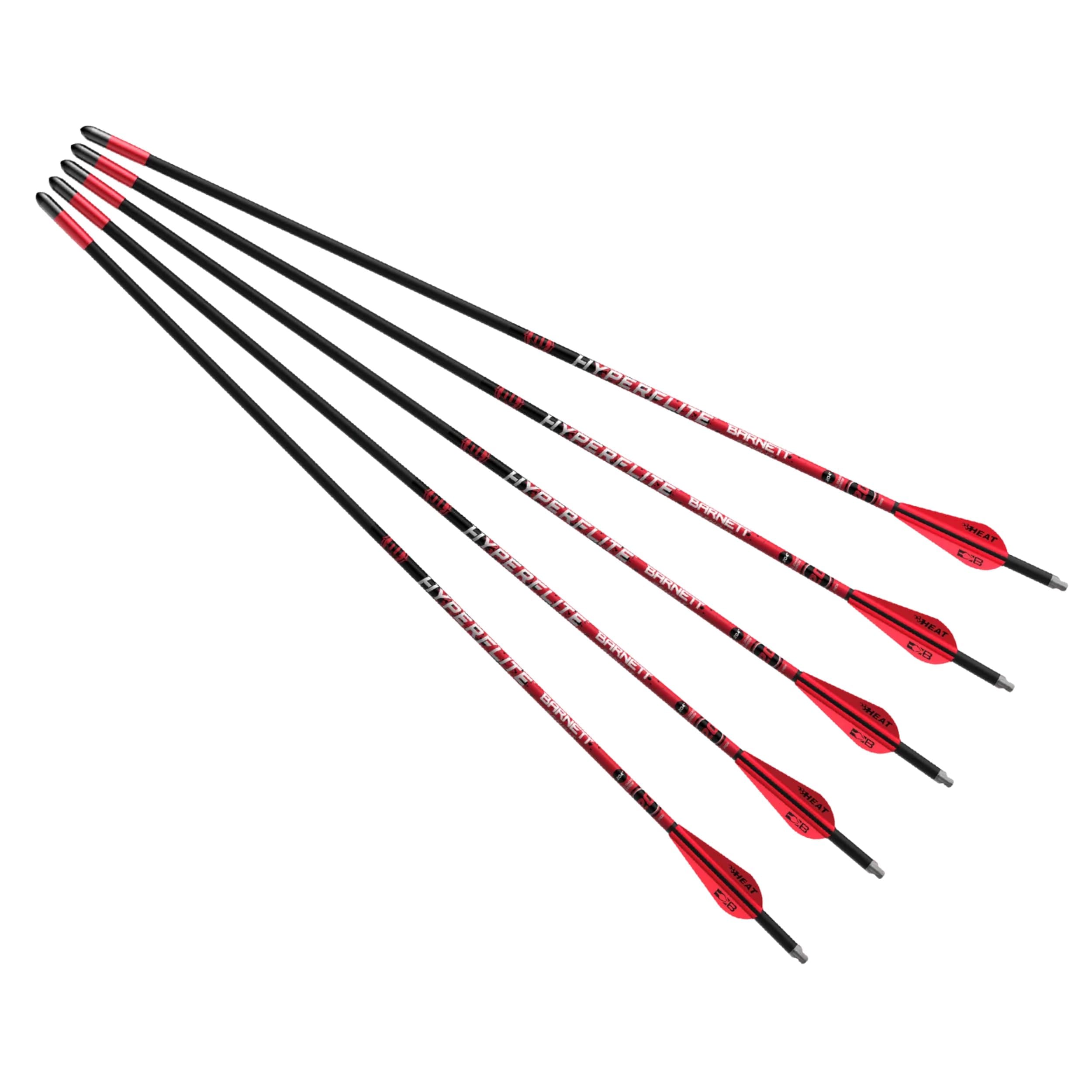 20" Hyperflite Crossbow Arrows, Precision Hunting Bolts for Barnett Hyper Series Crossbows, with Red & White Heat Vanes, 5-Pack