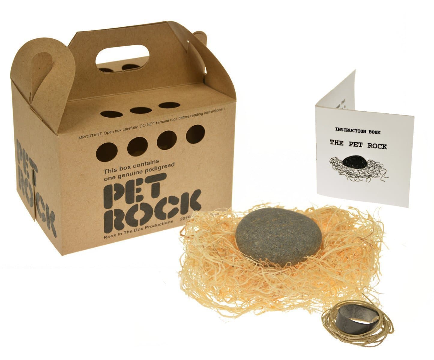 Rockinthebox Pet Rock with Walking Leash, Kraft