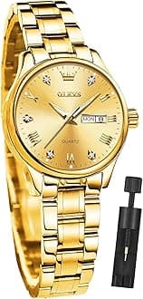 OLEVSWomens Ultra Thin Minimalist Watches Set Waterproof with Adjustable Bracelet Gift Rose Gold,Slim Simple Dress White Dial Quartz Wristwatch with Leather Band