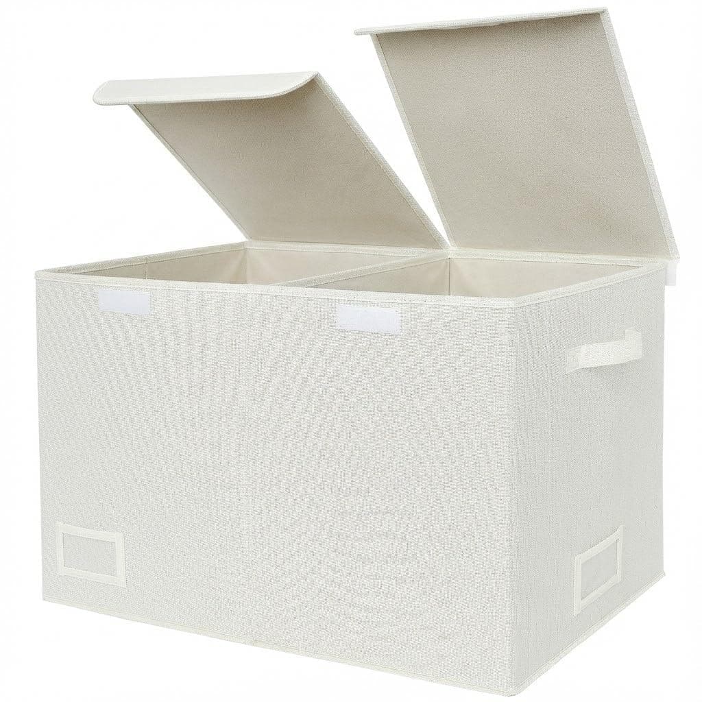 GRANNY SAYS Extra Large Storage Box, Pack of 1 Toy Storage Box, Foldable Boxes with Lid, Toy Baskets for Kids, White Toys Chest for Organising Baby Child's Living Room Toys and Stuff