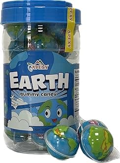 Apexy Earth Gummy Candy with Fruity Liquid Center Fat Free Fun & Delicious Space- Themed Treats Great for Halloween, Birthday, Trick Or Treat, Party 11.42oz