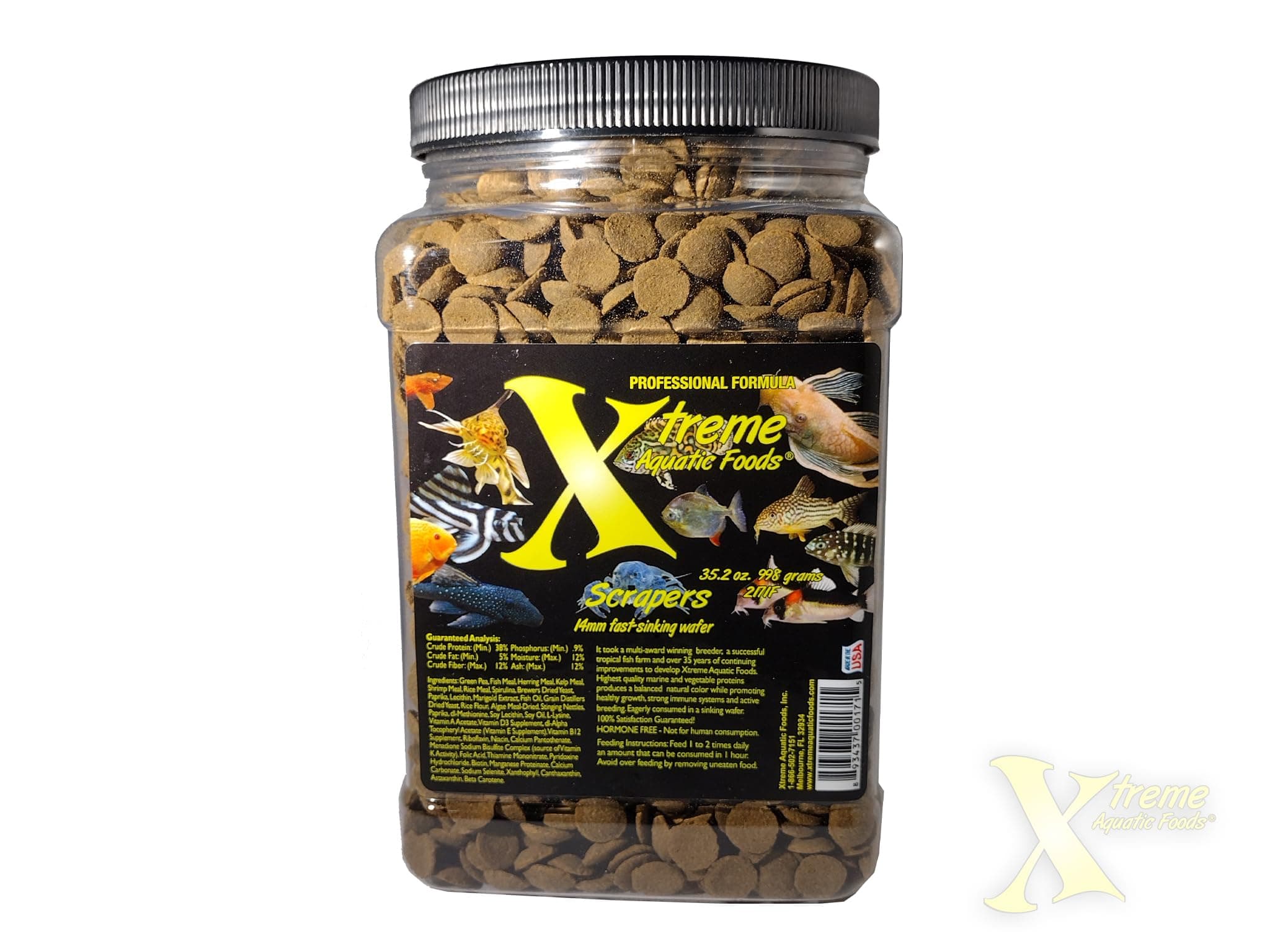 Fish - Nutritionally Balanced Professional Formula - Balanced Amino Acid Profile and No Hormones - Made in USA – Sinking Fish Bottom Feeder and Catfish Pellets (2.5 lbs)