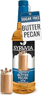 Syruvia Sugar Free Coffee Syrup, Butter Pecan Flavored Syrup for Drinks, Lattes, and Desserts – 25.4 fl oz