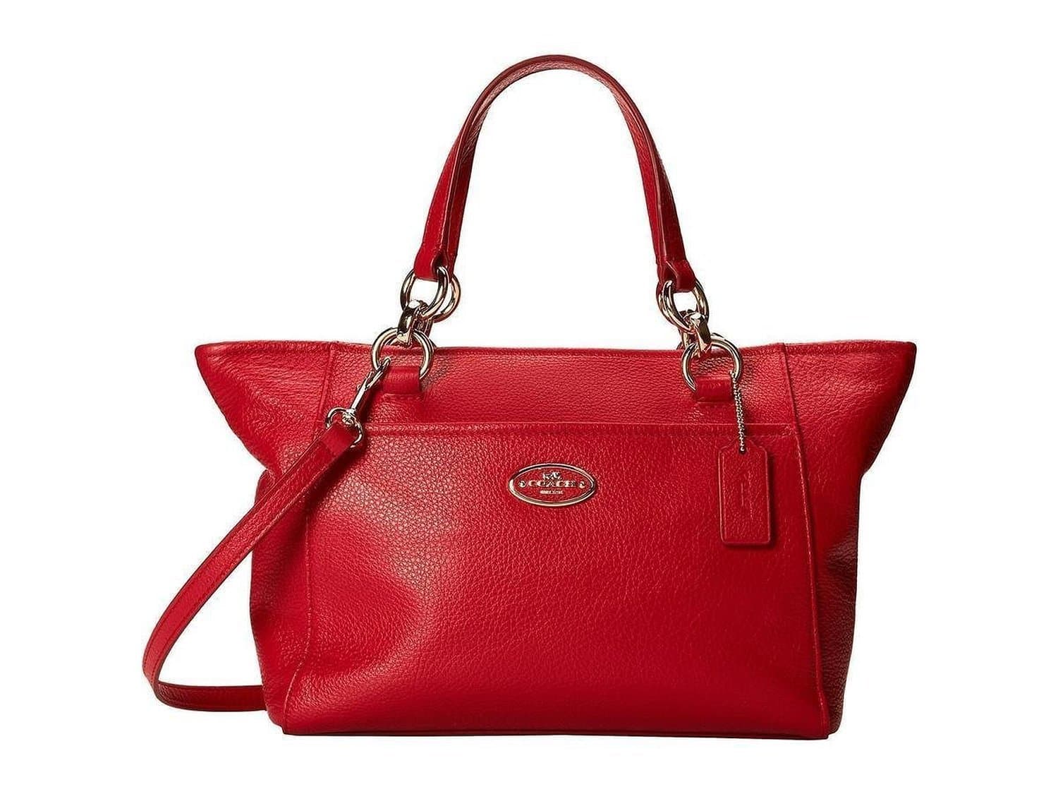 Coach Mini Ellis Tote in Pebble Leather - Red