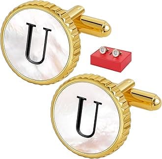 Cuff Links Mens Golden Silver Gunmetal Black, Cufflinks for Men Custom Initial Personalized Mother Of Pearl Mens Cufflink for Shirt Golden Silver Gunmetal Black Cuff Link Shirt for Wedding