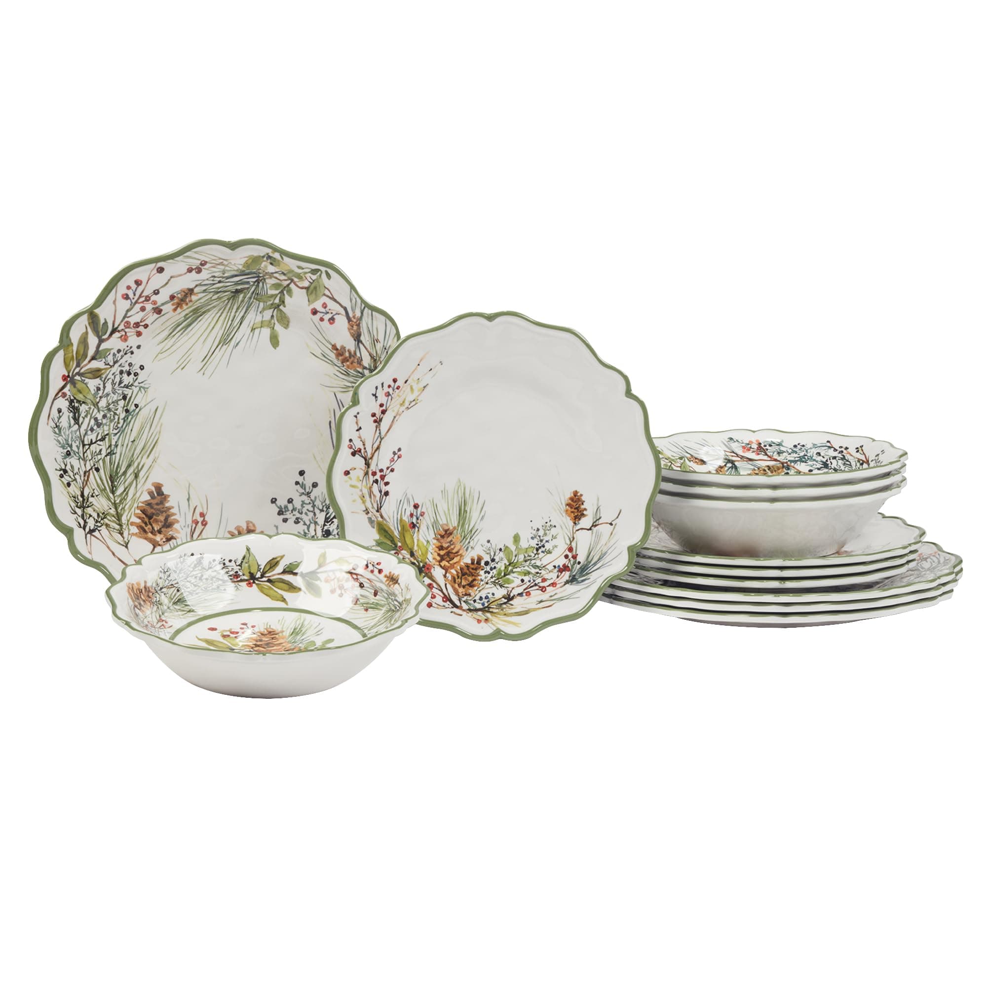 Certified International Winter Forest 12 Pc Dinnerware Set, Service for 4