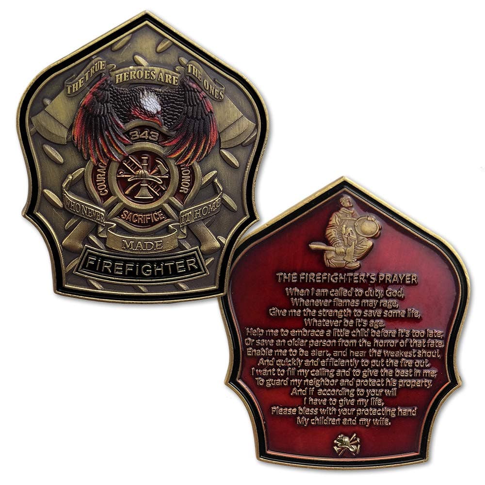 Firefighter Prayer Challenge Coin Fireman Gifts